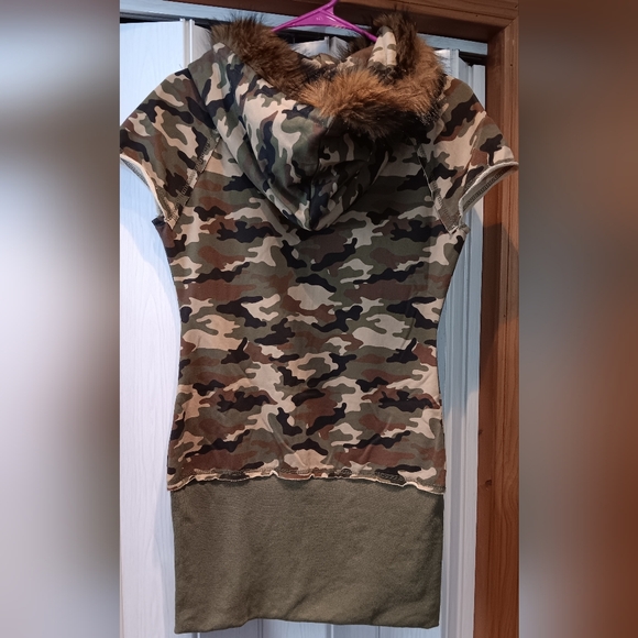 Zip-Up Camouflage Mini Dress (NWT) - Picture 2 of 6